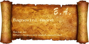 Bagnovini Amand névjegykártya